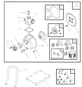Main Unit Diagram and Parts List for 073008-0-159GPM  Briggs and Stratton Water Pump